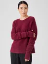 Eileen Fisher Cashmere Silk Bliss Glovelettes In Burgundy