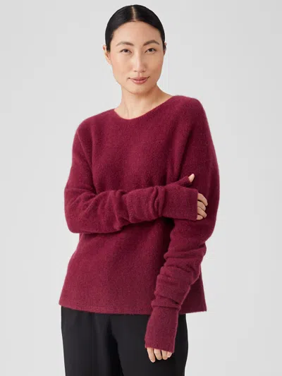 Eileen Fisher Cashmere Silk Bliss Glovelettes In Burgundy