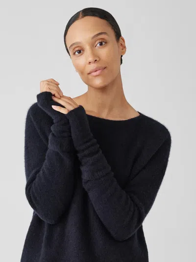 Eileen Fisher Cashmere Silk Bliss Glovelettes In Blue