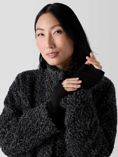 Eileen Fisher Cashmere Silk Bliss Glovelettes In Black