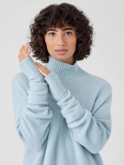 Eileen Fisher Cashmere Silk Bliss Glovelettes In Blue