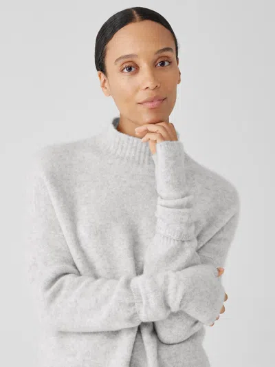 Eileen Fisher Cashmere Silk Bliss Glovelettes In Pearl
