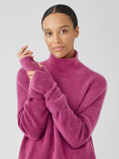 Eileen Fisher Cashmere Silk Bliss Glovelettes In Purple