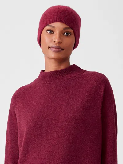 Eileen Fisher Cashmere Silk Bliss Hat In Burgundy
