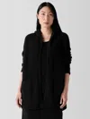 Eileen Fisher Cashmere Silk Bliss Hooded Cardigan In Black