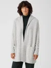 Eileen Fisher Cashmere Silk Bliss Hooded Cardigan In Gray