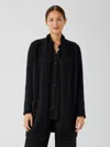 Eileen Fisher Cashmere Silk Bliss Long Cardigan In Black
