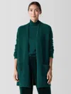 Eileen Fisher Cashmere Silk Bliss Long Cardigan In Green