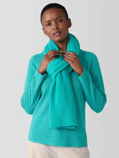 Eileen Fisher Cashmere Silk Bliss Scarf In Green