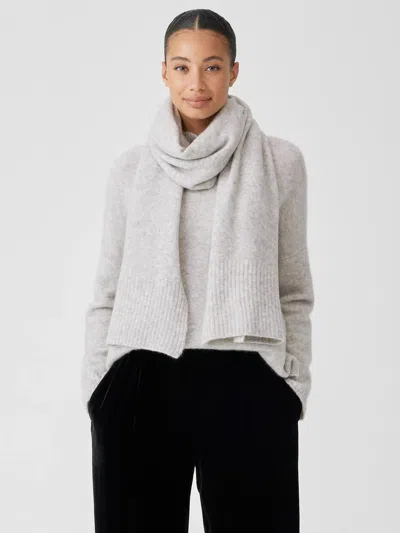Eileen Fisher Cashmere Silk Bliss Scarf In White