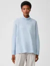 Eileen Fisher Cashmere Silk Bliss Turtleneck Box-top In Blue