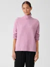 Eileen Fisher Cashmere Silk Bliss Turtleneck Box-top In Pink