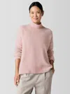 Eileen Fisher Cashmere Silk Bliss Turtleneck Box-top In Pink