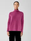 Eileen Fisher Cashmere Silk Bliss Turtleneck Box-top In Purple