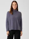 Eileen Fisher Cashmere Silk Bliss Turtleneck Box-top In Purple