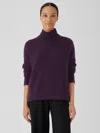 Eileen Fisher Cashmere Silk Bliss Turtleneck Box-top In Purple