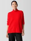 Eileen Fisher Cashmere Silk Bliss Turtleneck Box-top In Red