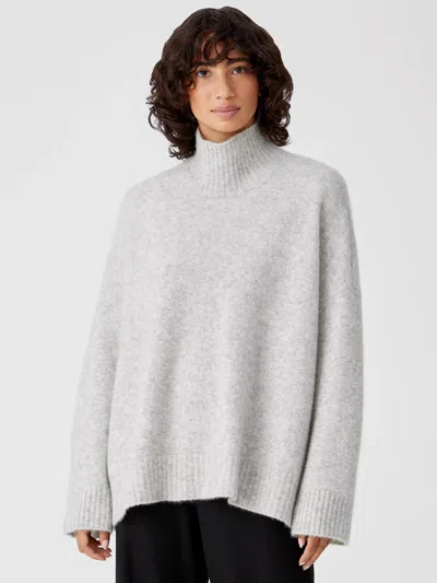 EILEEN FISHER CASHMERE SILK BLISS TURTLENECK BOX-TOP
