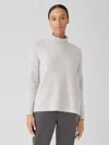 Eileen Fisher Cashmere Silk Bliss Turtleneck Box-top In Neutral