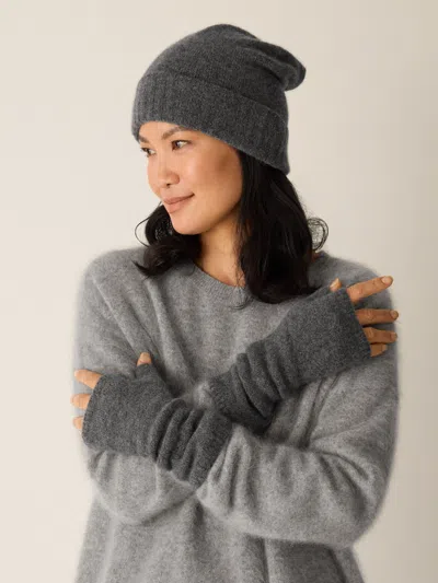 Eileen Fisher Cashmere Silk Boucle Bliss Glovelettes In Gray