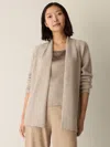 Eileen Fisher Cashmere Silk Boucle Bliss Long Cardigan In Neutral