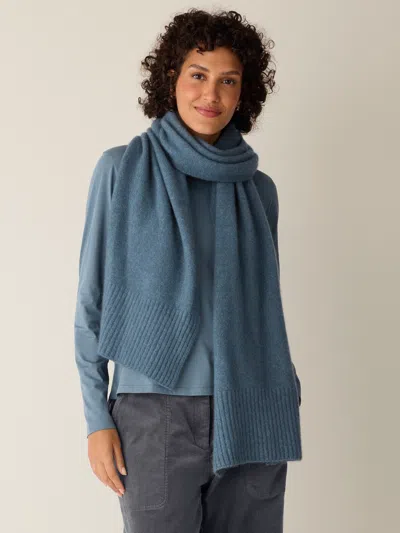 Eileen Fisher Cashmere Silk Boucle Bliss Scarf In Blue