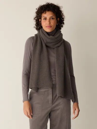 Eileen Fisher Cashmere Silk Boucle Bliss Scarf In Brown