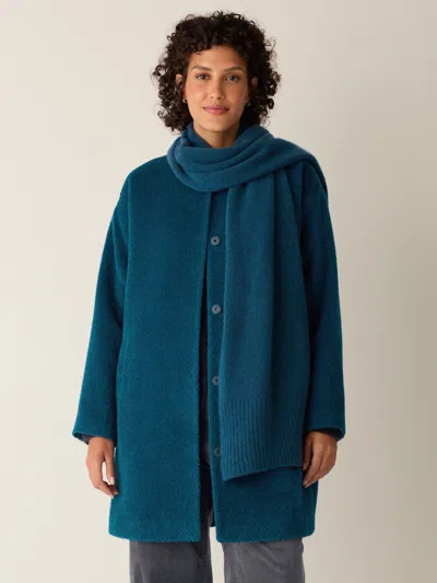 Eileen Fisher Cashmere Silk Boucle Bliss Scarf In Blue