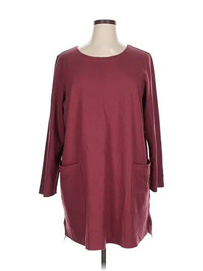 Pre-owned Eileen Fisher Casual Dress In Burgundy