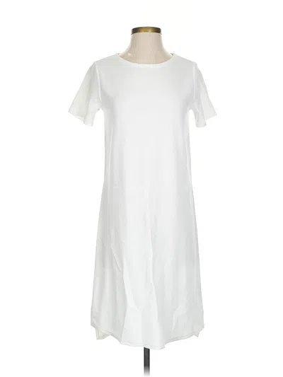 Pre-owned Eileen Fisher Casual Dress In White