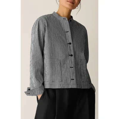 Eileen Fisher Check Print Woven Shirt Jacket In Multi
