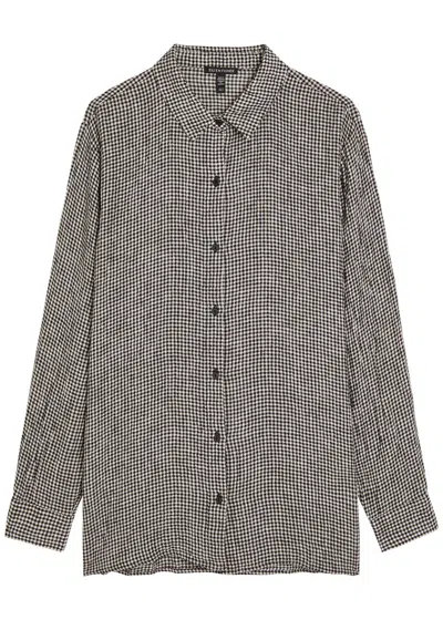 Eileen Fisher Checked Linen Shirt In Multi