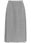 Eileen Fisher Crinkled Gingham Organic Linen Midi Skirt In Black And White