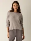 Eileen Fisher Chenille Blend Crew Neck Top In Gray