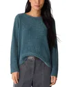 Eileen Fisher Chenille Blend Square Armhole Sweater In Blue