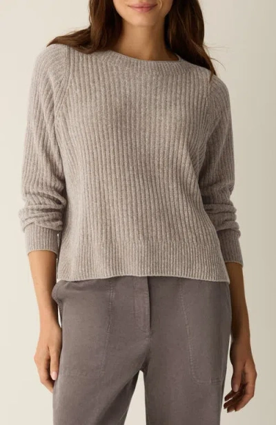 Eileen Fisher Chenille Blend Square Armhole Sweater In Gray