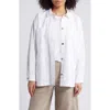 Eileen Fisher Classic Boxy Long Sleeve Button-up Shirt In White
