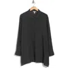 Eileen Fisher Classic Check Organic Cotton Button-up Shirt In Black
