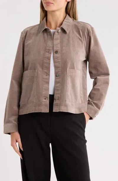 Eileen Fisher Classic Collar Corduroy Jacket In Multi