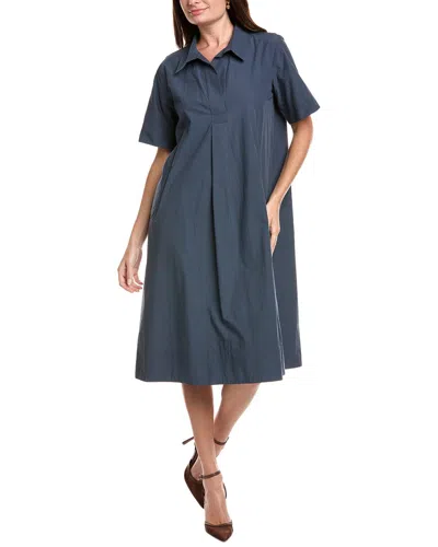 Eileen Fisher Classic Collar Dress In Blue