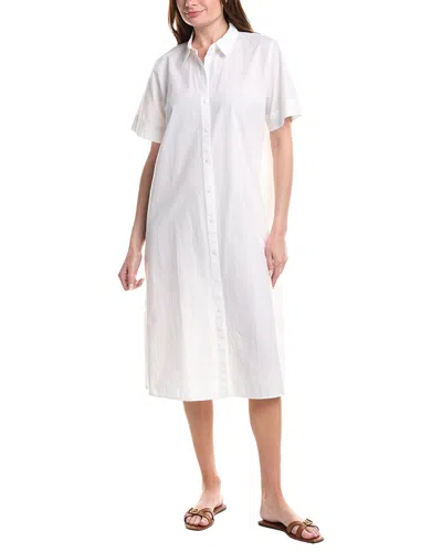 Eileen Fisher Classic Collar Dress In White
