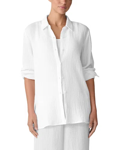 Eileen Fisher Classic Collar Easy Shirt In White