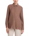 Eileen Fisher Classic Collar Easy Shirt In Brown
