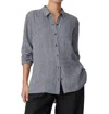 Eileen Fisher Classic Collar Linen Shirt In Black
