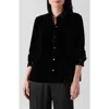 Eileen Fisher Velvet Shirt In Dark Purple