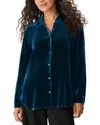 Eileen Fisher Classic Collar Long Shirt In Blue