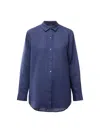 Eileen Fisher Classic Collar Long Shirt In Bluette
