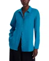 Eileen Fisher Classic Collar Long Shirt In Dragonfly
