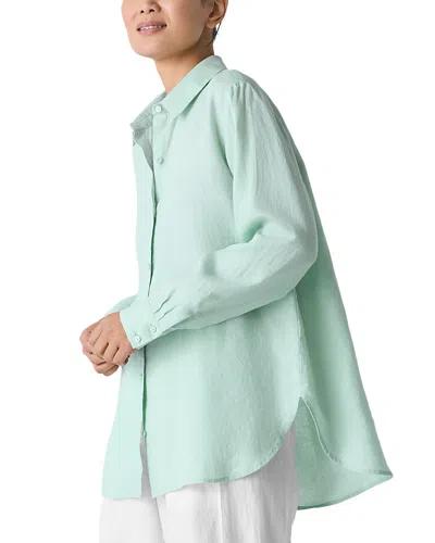 Eileen Fisher Classic Collar Long Shirt In Drgfy