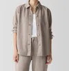 Eileen Fisher Classic Collar Organic Cotton Shirt Jacket In Blue